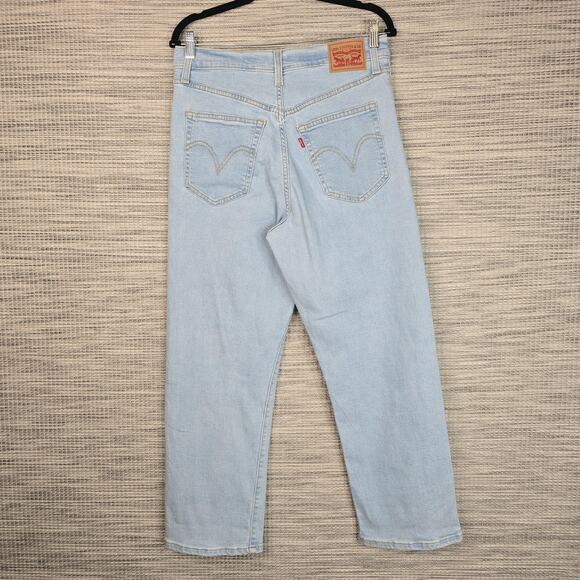 Levis Ribcage Straight Ankle Jeans Womens W30 L27 High Rise Button Fly Denim - Picture 2 of 11